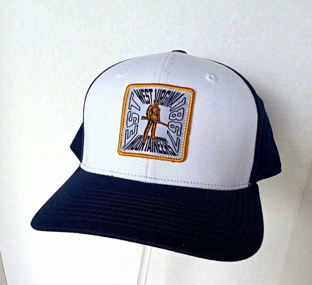Captivating West Virginia Mountaineers White/Navy Adjustable Strapback Hat Cap
